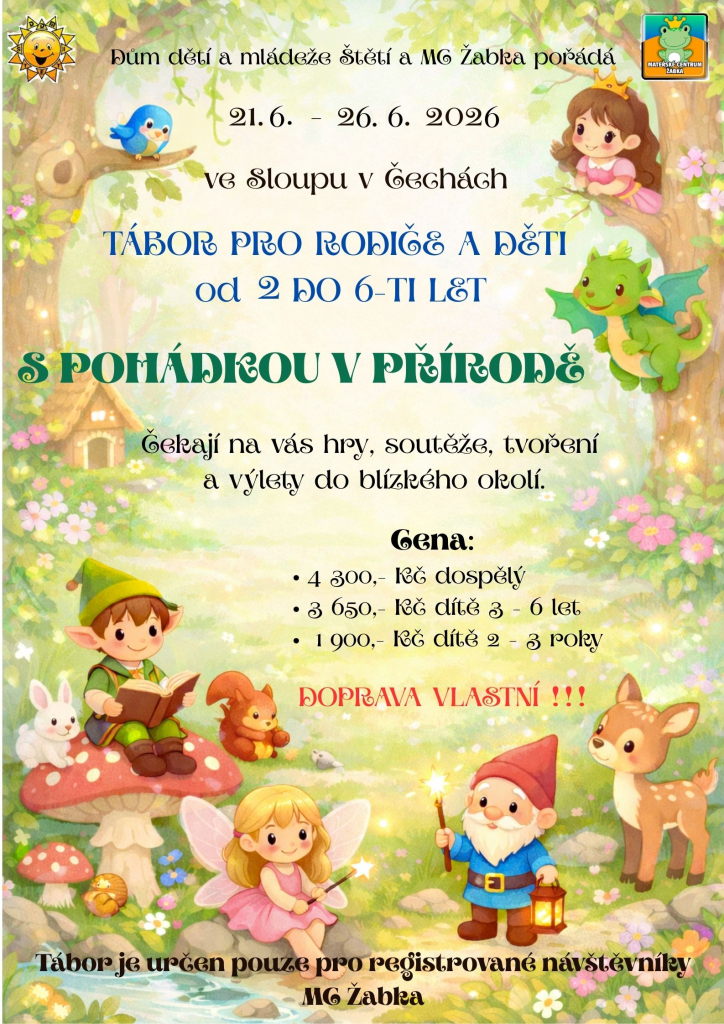 Tábor pro rodiče a děti od 2 do 6 let