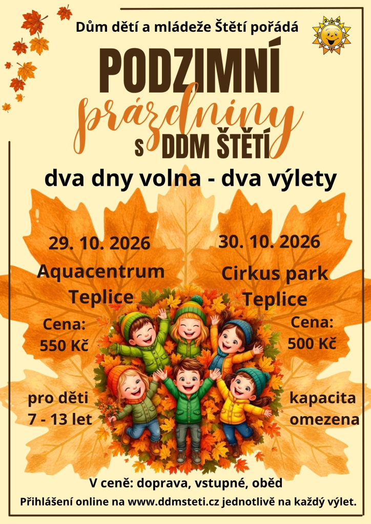 Podzimní prázdniny - Aquacentrum Teplice