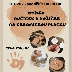 Otisky ručiček a nožiček na keramickou placku